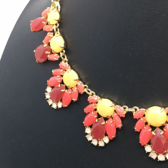 Kate Spade Steamer Glow Graduated Collar Necklace Pink and Yellow Gold Tone - Picture 9 of 16